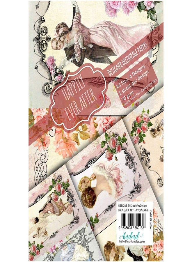 CrafTangles Decoupage Paper Pack - Happily Ever After (A4) - 4 sheets - Image 3